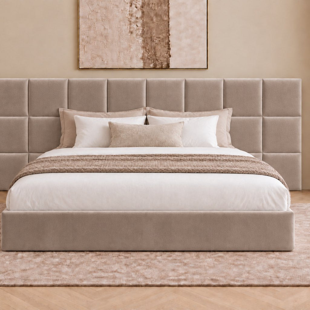 Cefalu divan bed in pebble, front view