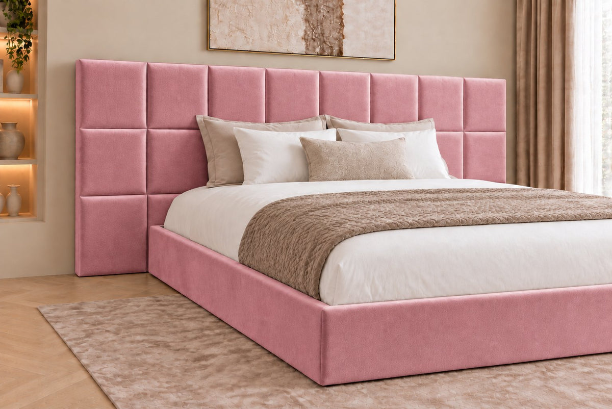 Cefalu divan bed in pink, headboard close-up