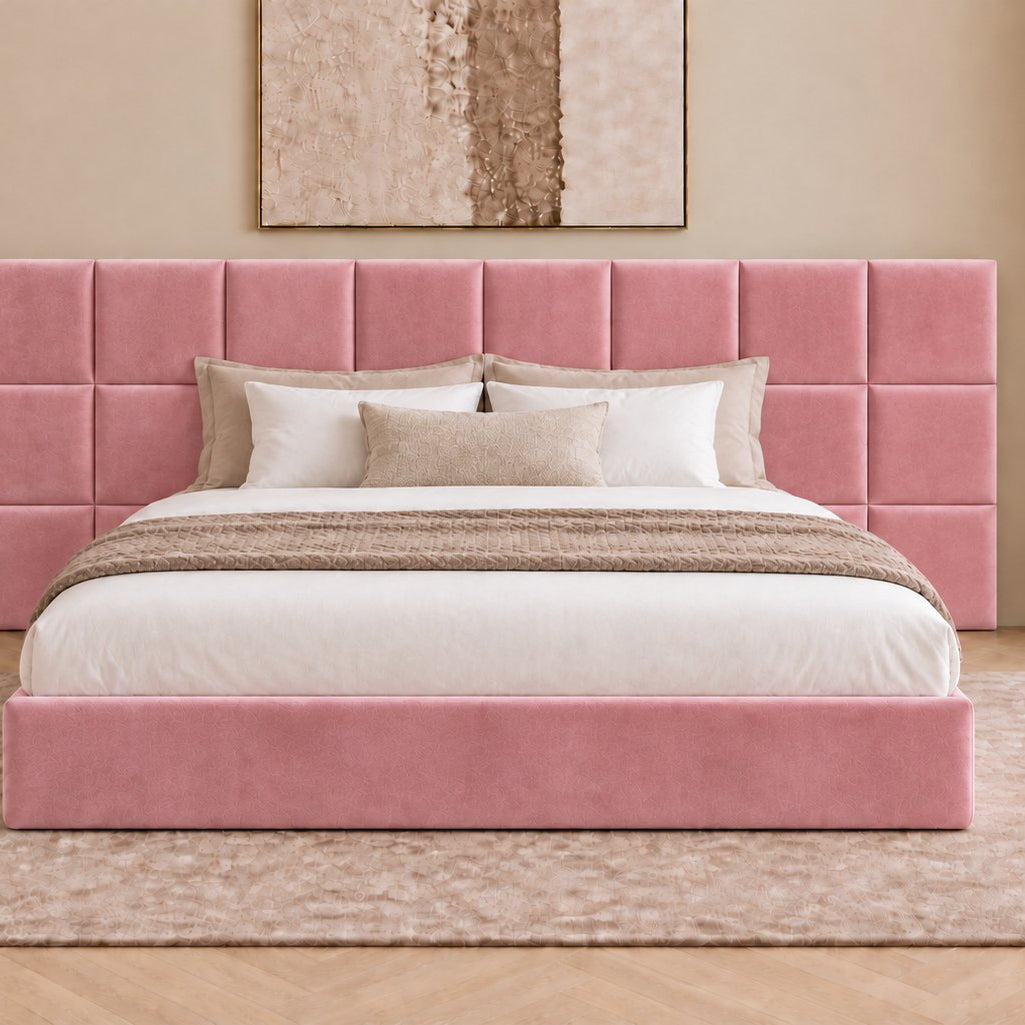 Cefalu divan bed in pink, front view