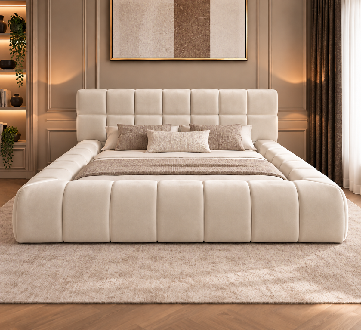 Celine Boucle Upholstered Bed Frame