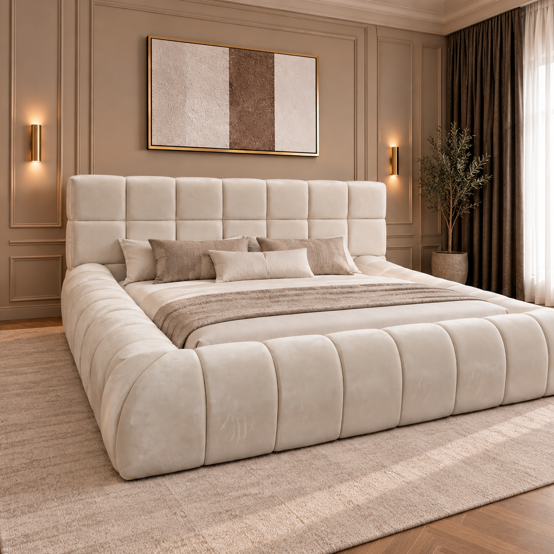 Celine Boucle Upholstered Bed Frame
