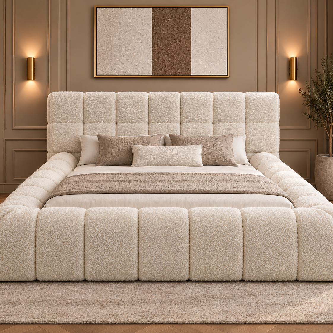 Celine Boucle Upholstered Bed Frame