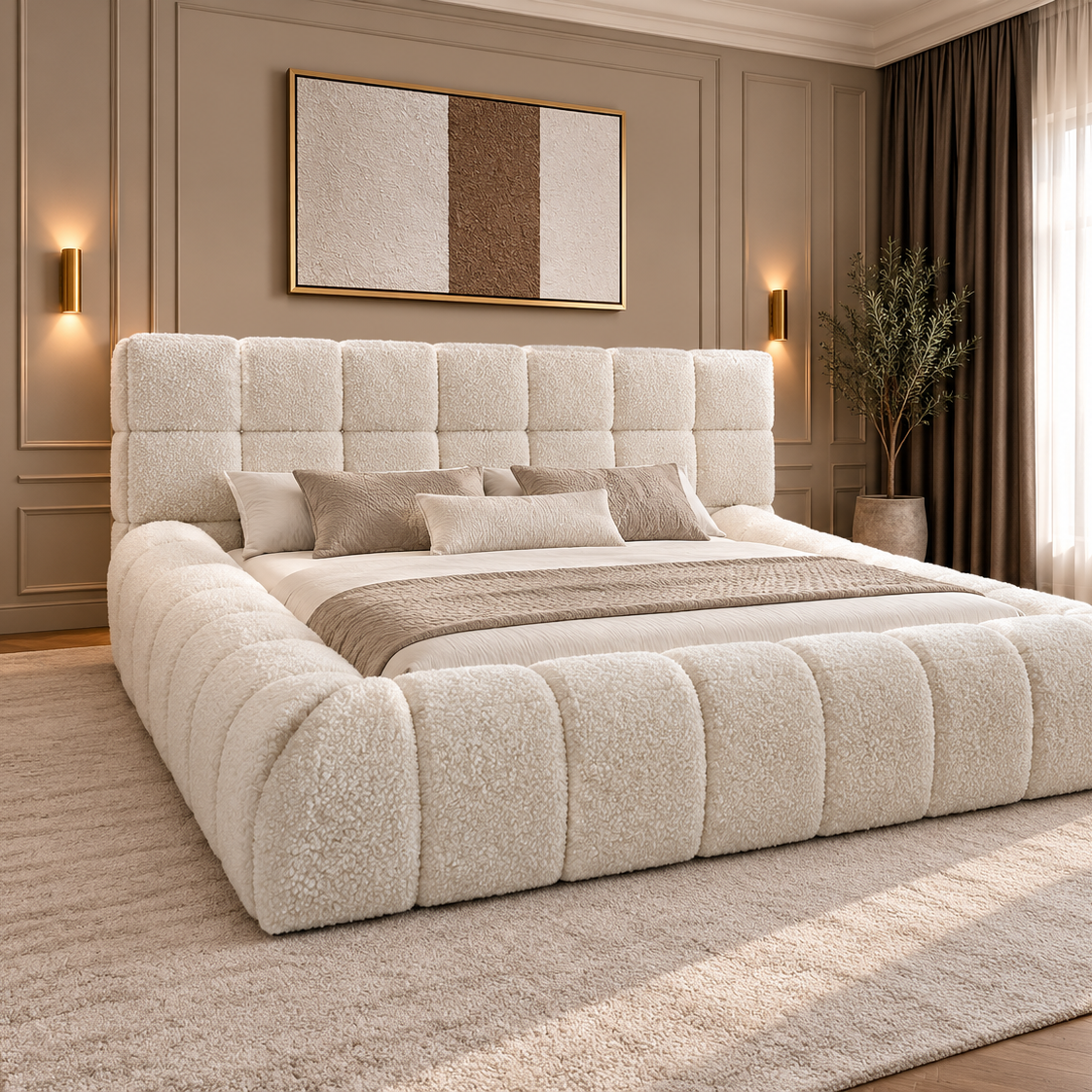 Celine Boucle Upholstered Bed Frame