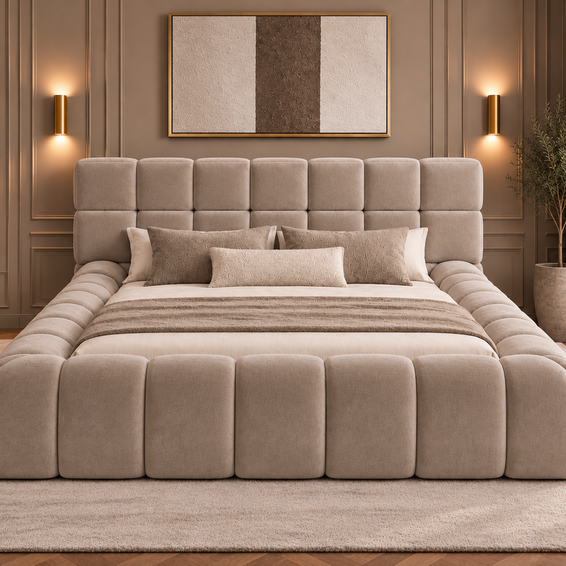 Celine Boucle Upholstered Bed Frame