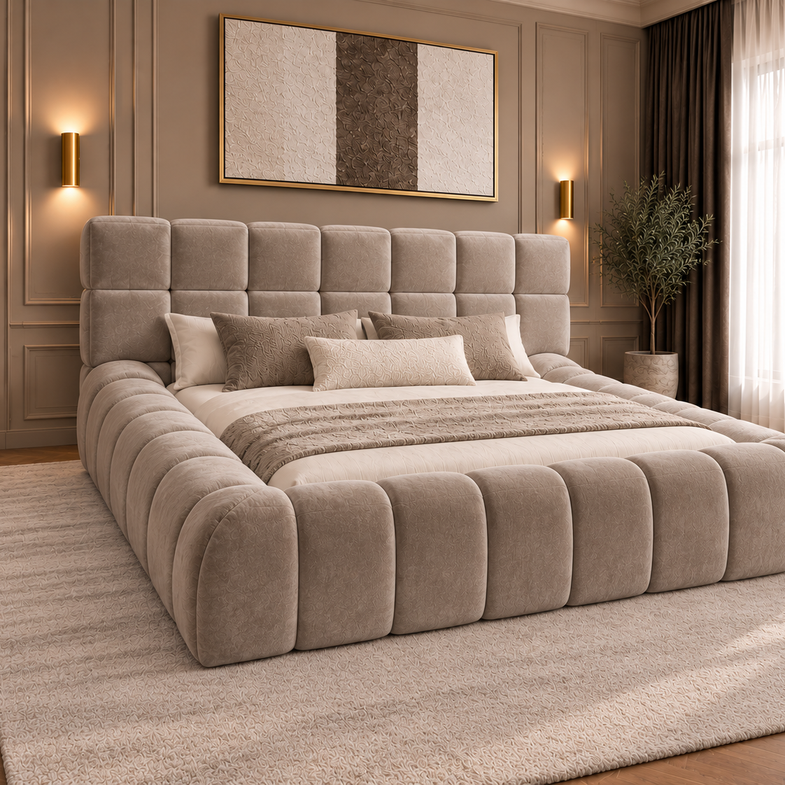 Celine Boucle Upholstered Bed Frame