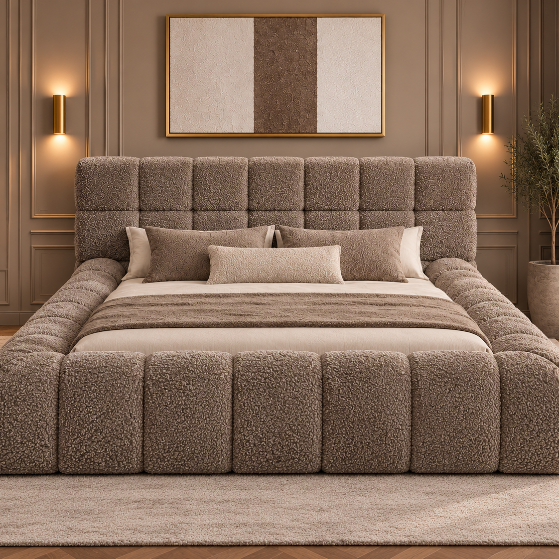Celine Boucle Upholstered Bed Frame