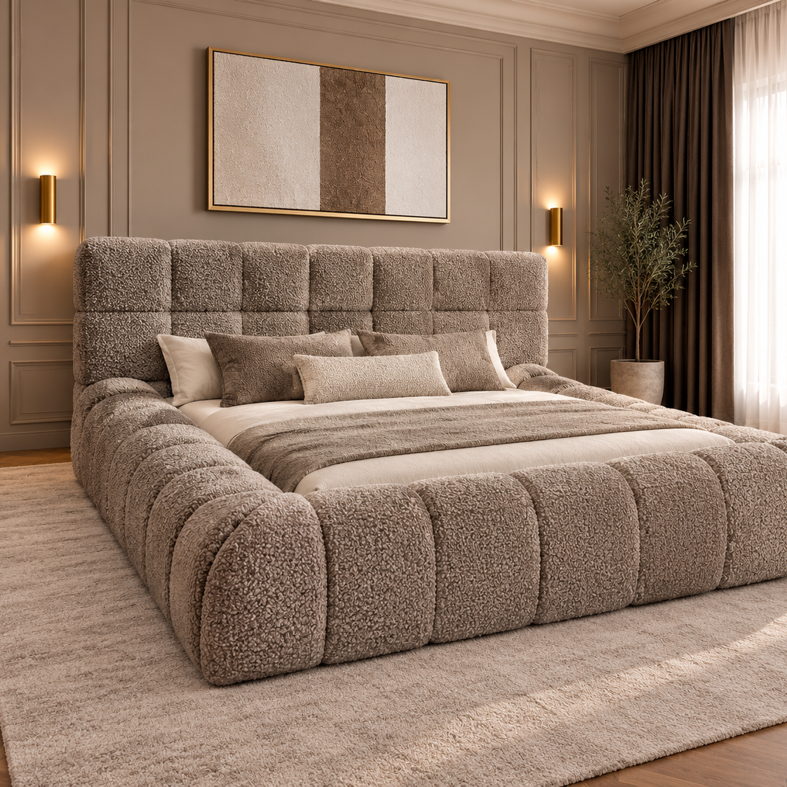 Celine Boucle Upholstered Bed Frame