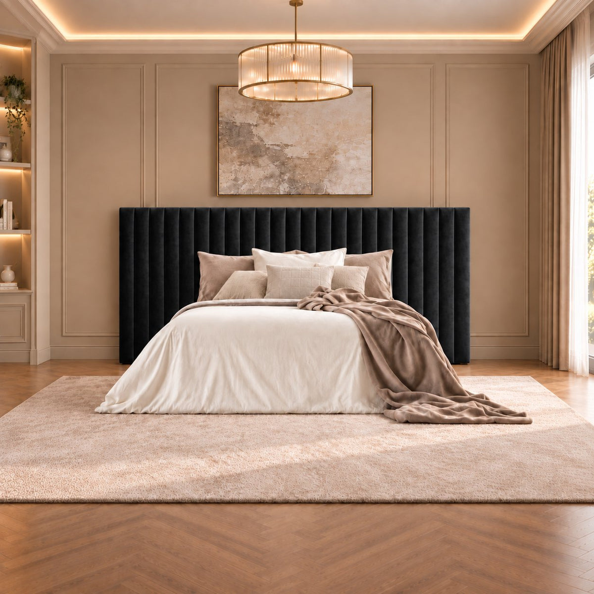 Chioggia divan bed in black, front view