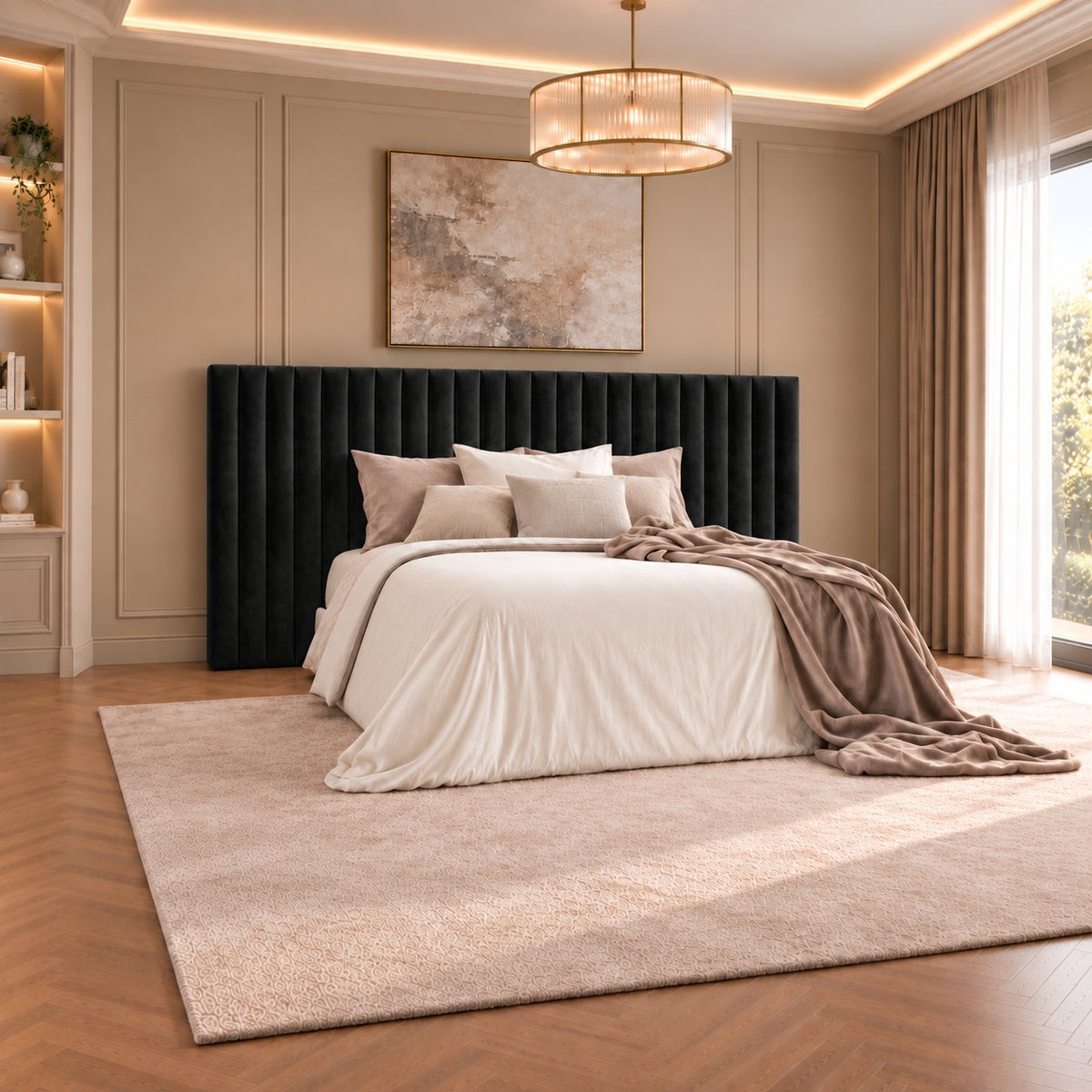 Chioggia divan bed in black, side view