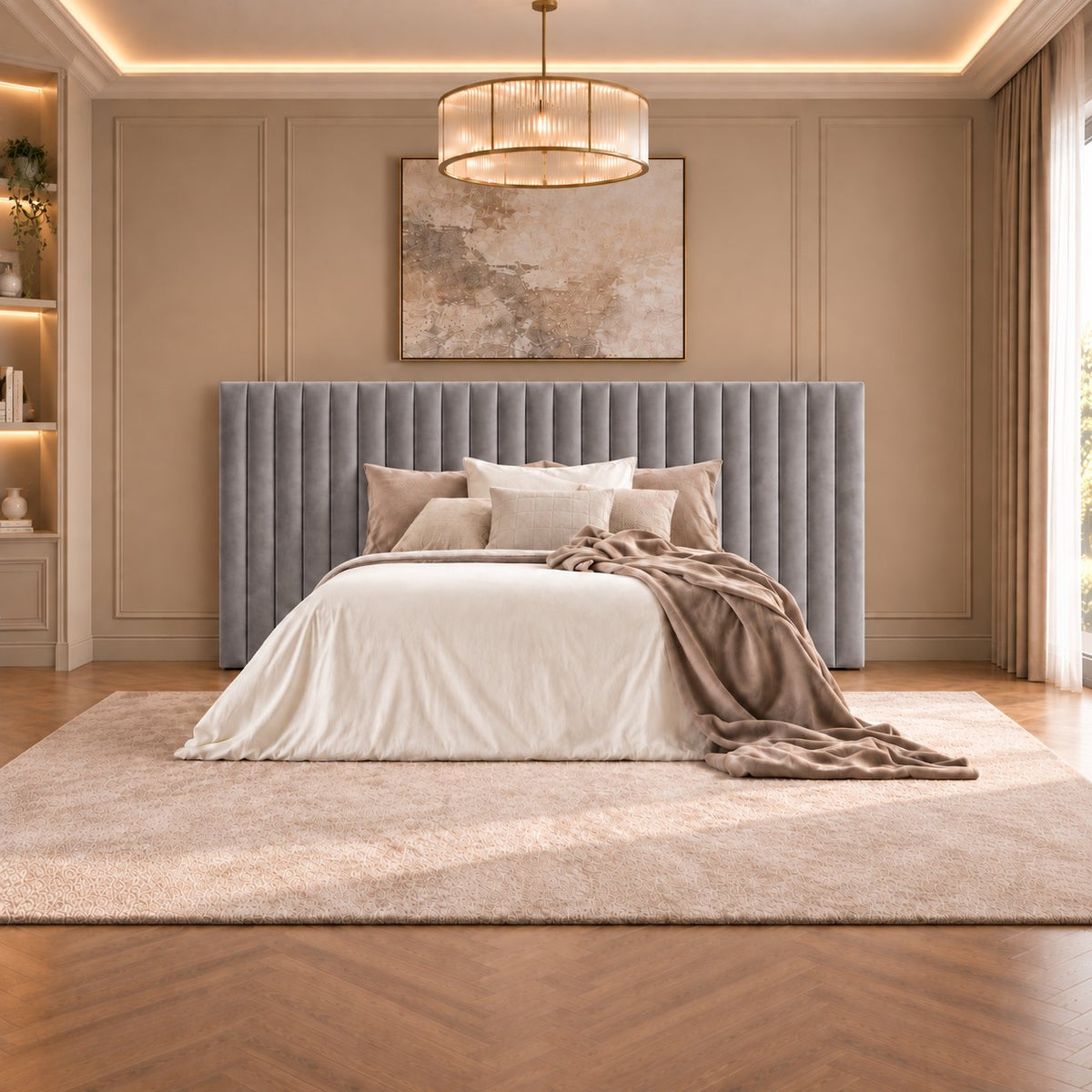 Chioggia divan bed in grey, front view