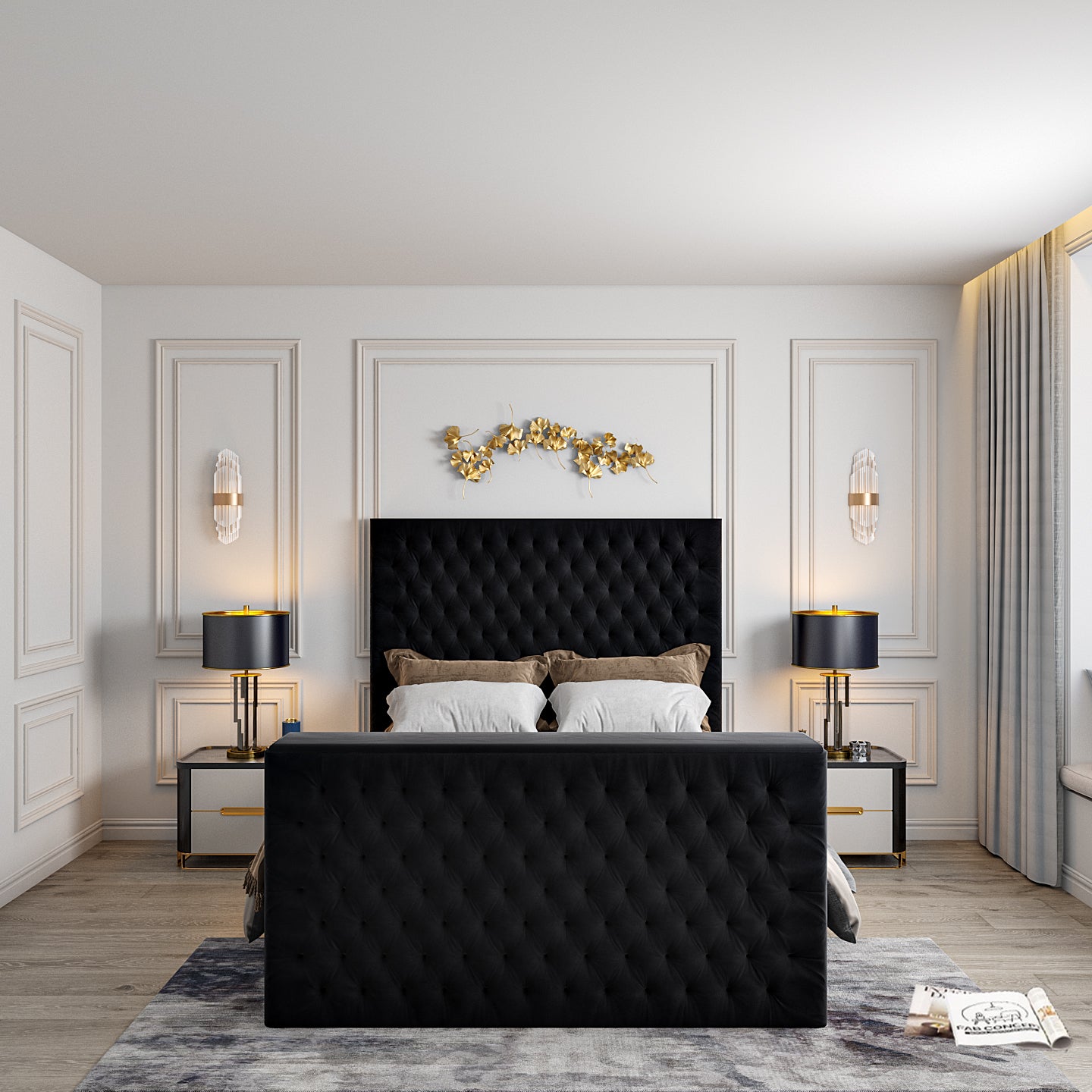 Claridges Upholstered Soft Velvet Tv Bed Frame