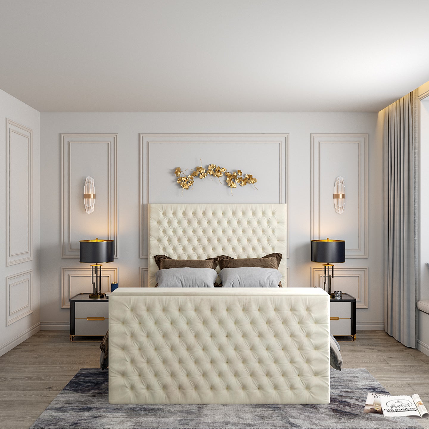 Claridges Upholstered Soft Velvet Tv Bed Frame