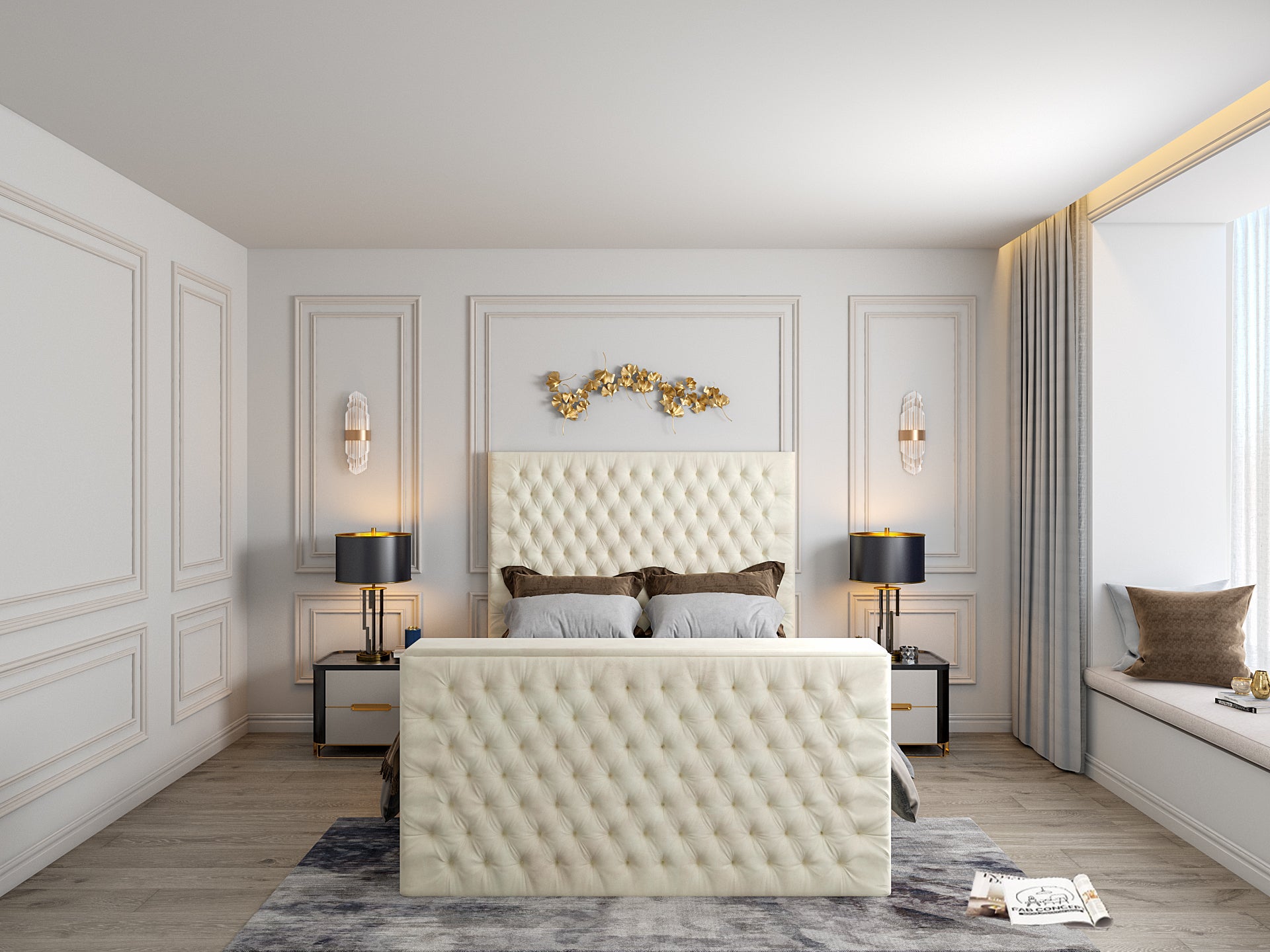 Claridges Upholstered Soft Velvet Tv Bed Frame