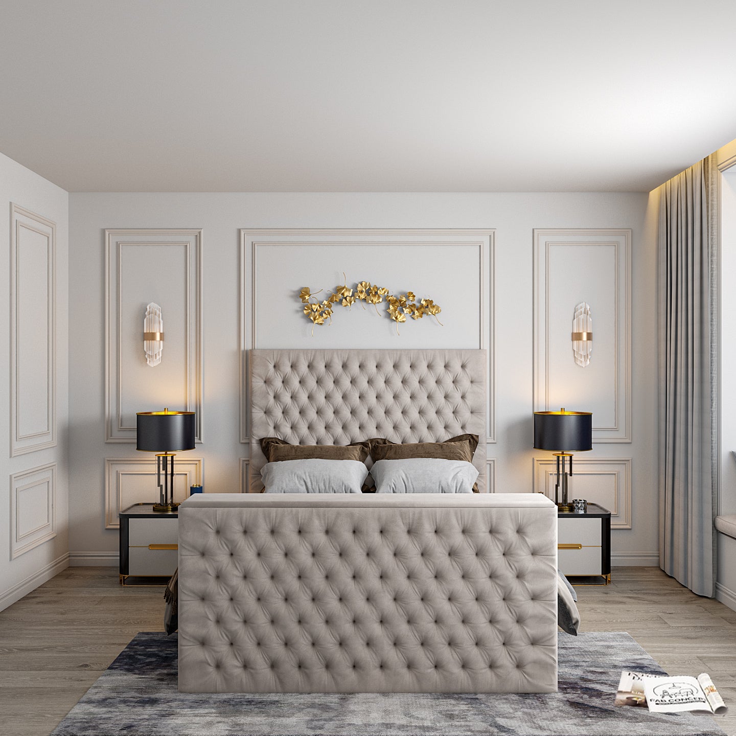 Claridges Upholstered Soft Velvet Tv Bed Frame