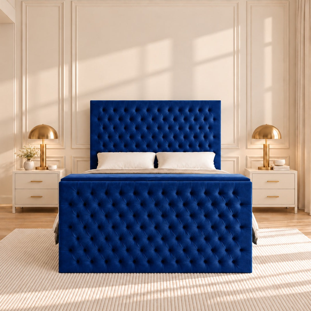 Claridges Upholstered Soft Velvet Tv Bed Frame