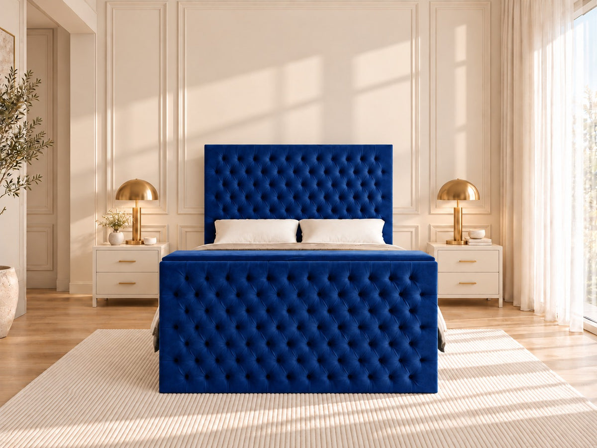 Claridges Upholstered Soft Velvet Tv Bed Frame
