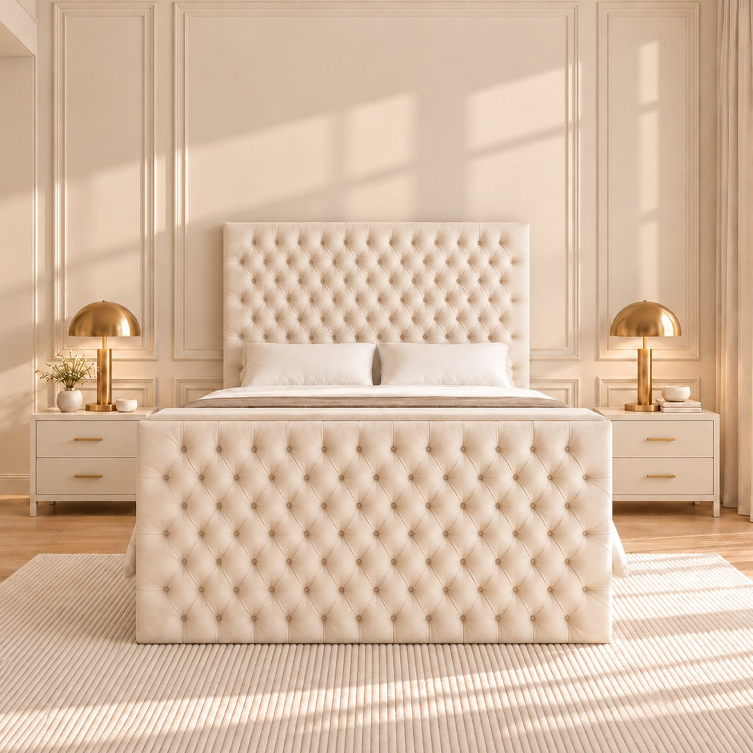 Claridges Upholstered Soft Velvet Tv Bed Frame
