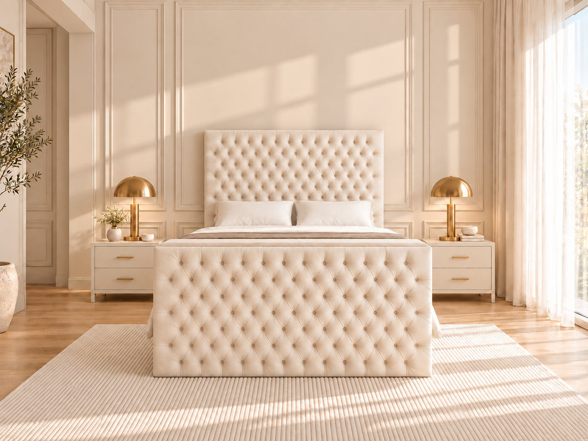 Claridges Upholstered Soft Velvet Tv Bed Frame