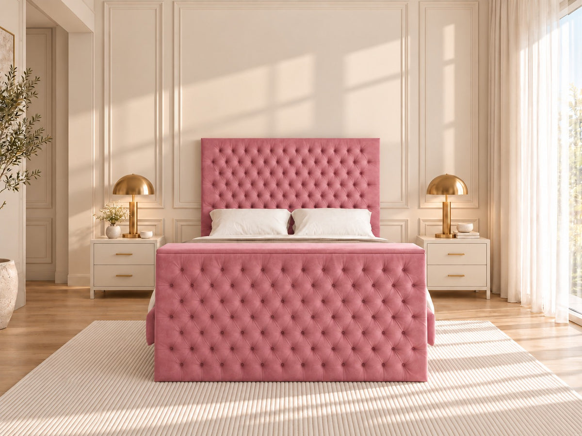 Claridges Upholstered Soft Velvet Tv Bed Frame