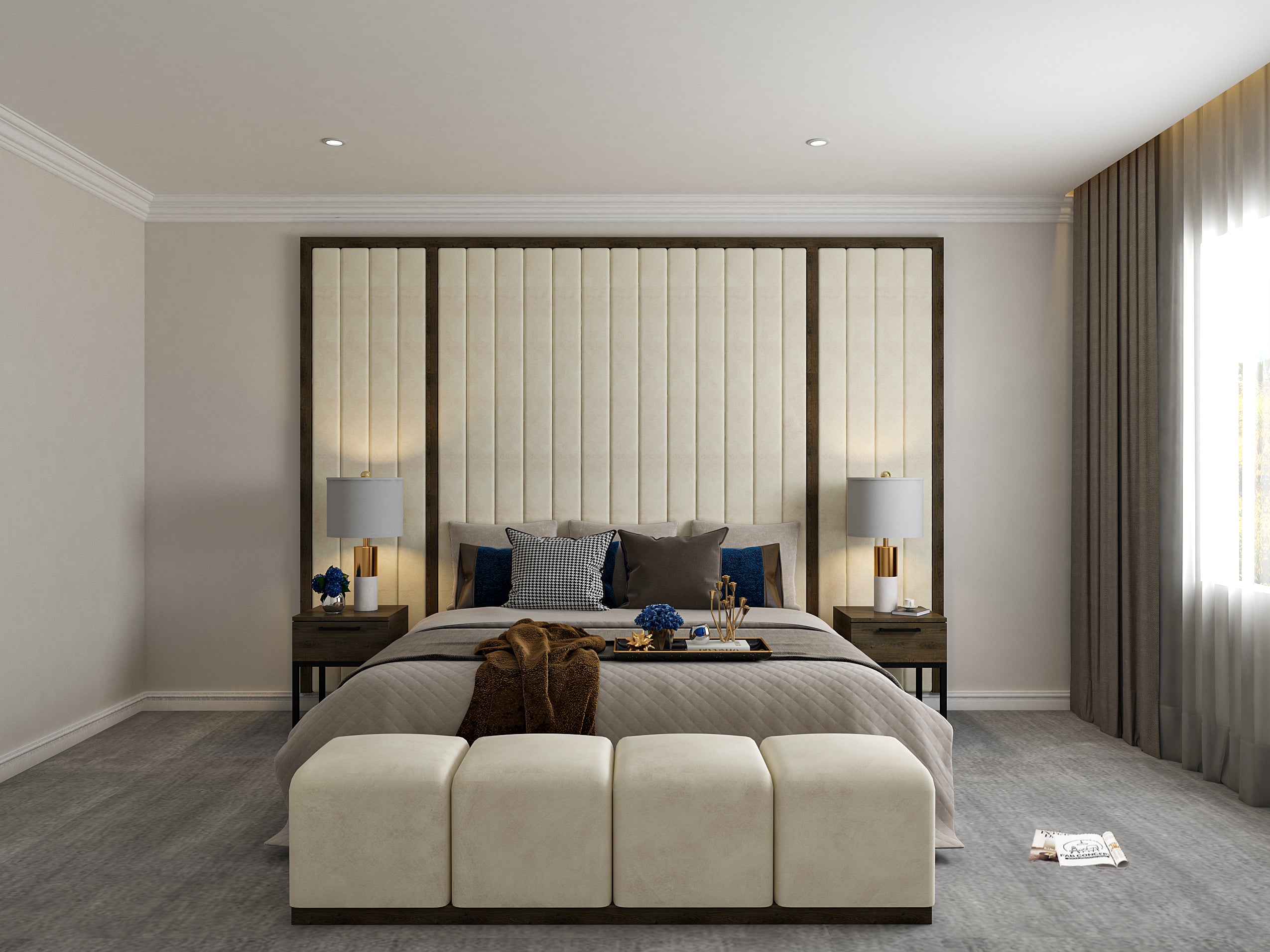 Coco Tropez Line Wallboard Bed