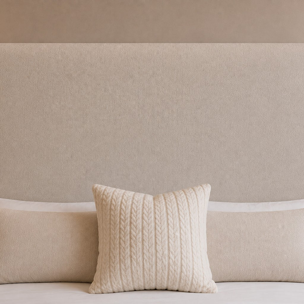 Cortona Plain Tall Headboard with Piped Edge Upholstered Bed Frame