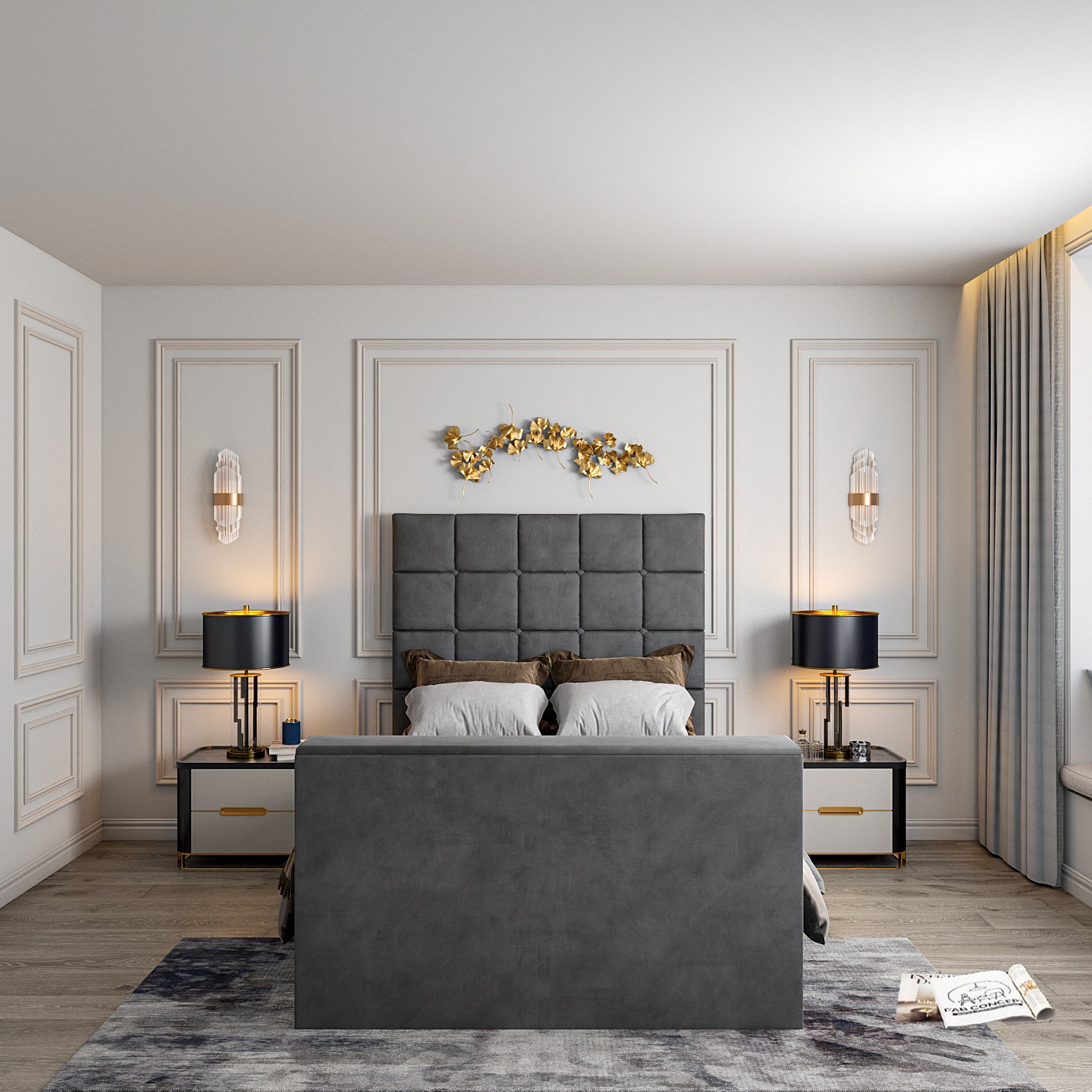 Cubica Upholstered TV Bed Frame