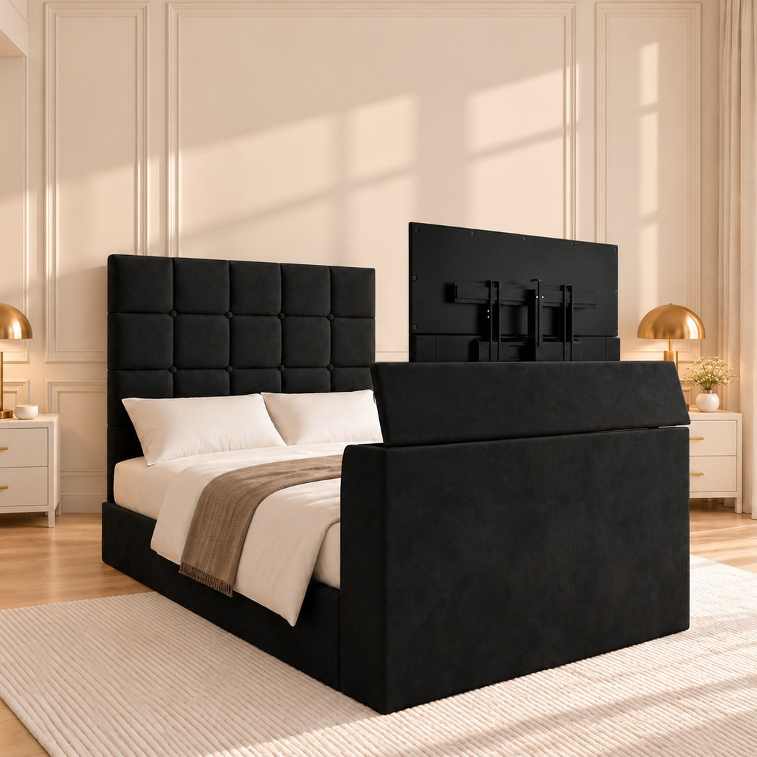 Cubica Upholstered TV Bed Frame