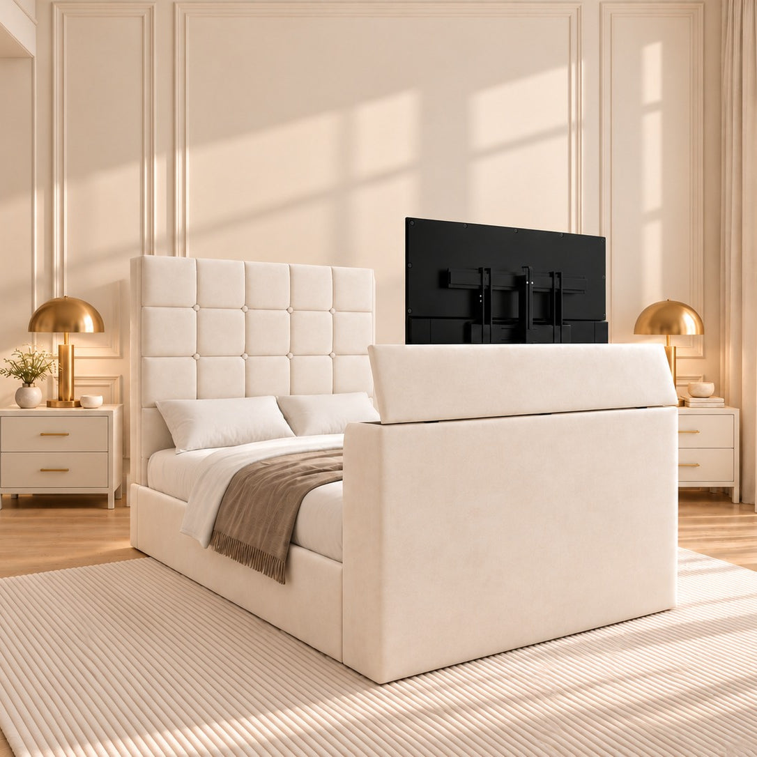 Cubica Upholstered TV Bed Frame