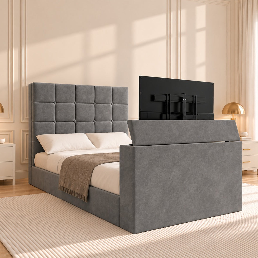 Cubica Upholstered TV Bed Frame