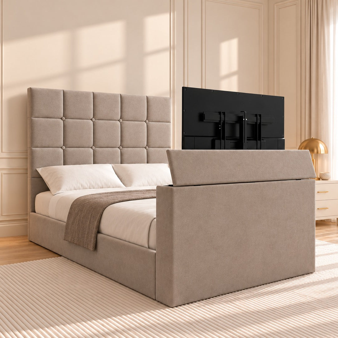 Cubica Upholstered TV Bed Frame