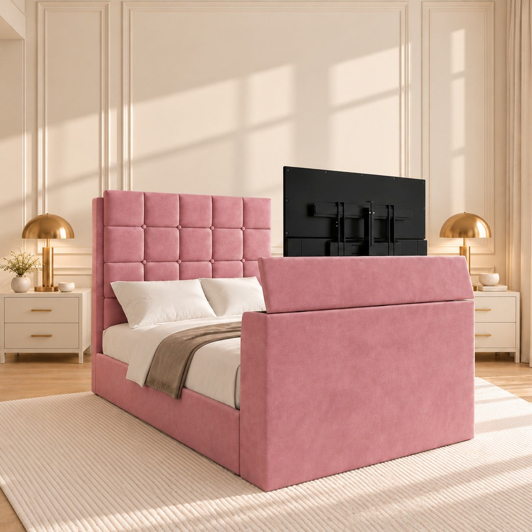Cubica Upholstered TV Bed Frame