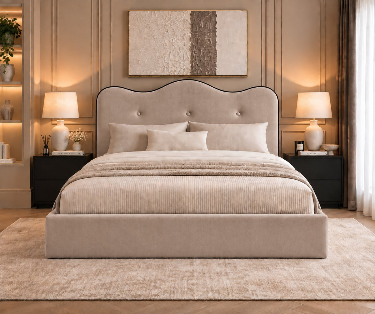 Erice bed in pebble, front view