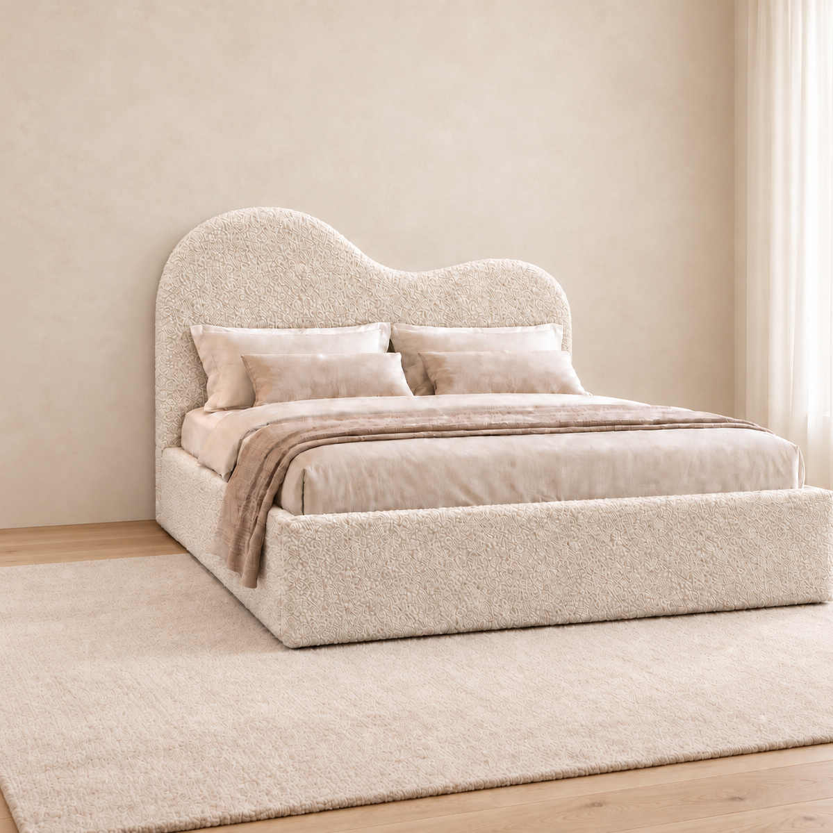 Estelle Boucle Upholstered Bed Frame