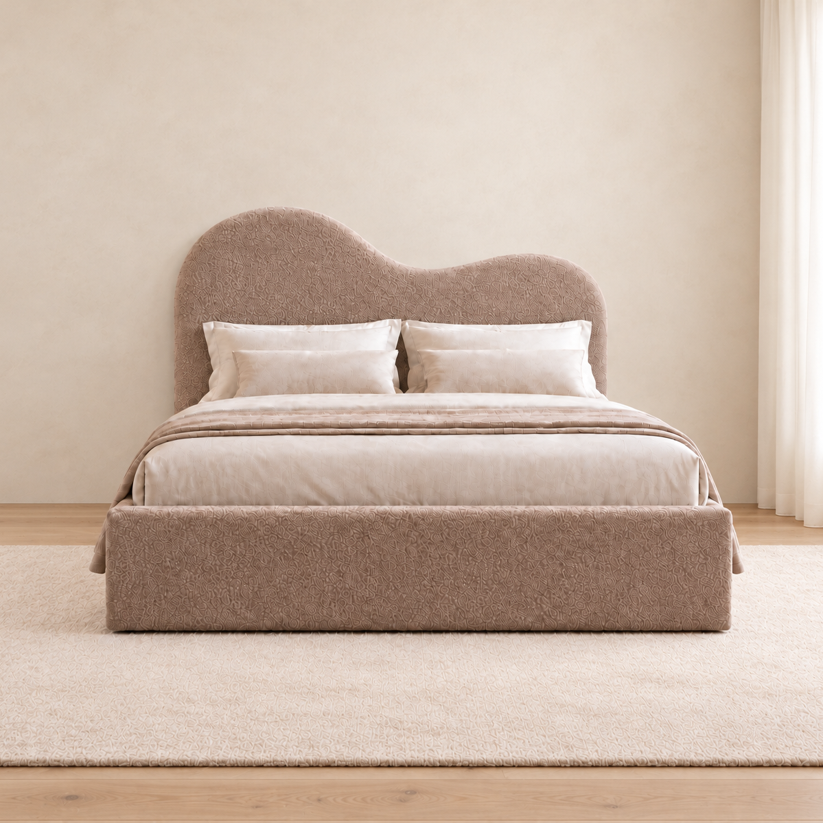 Estelle Boucle Upholstered Bed Frame