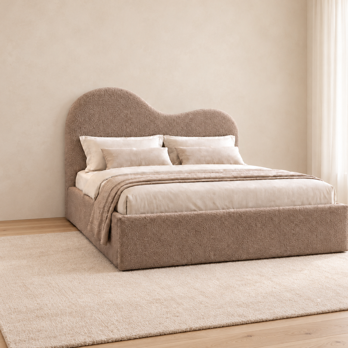 Estelle Boucle Upholstered Bed Frame
