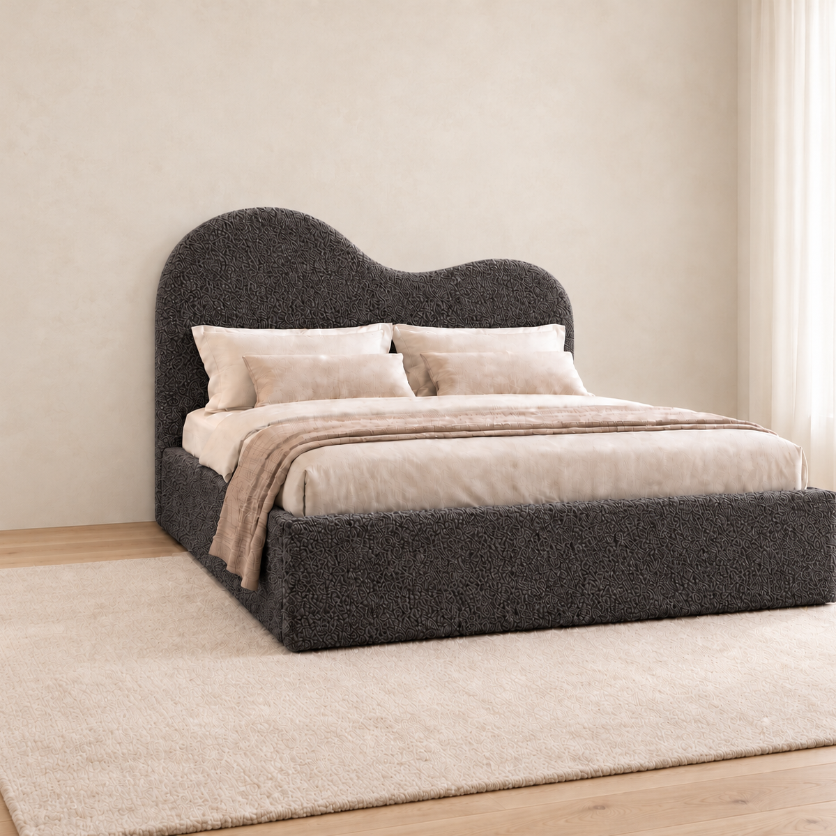 Estelle Boucle Upholstered Bed Frame
