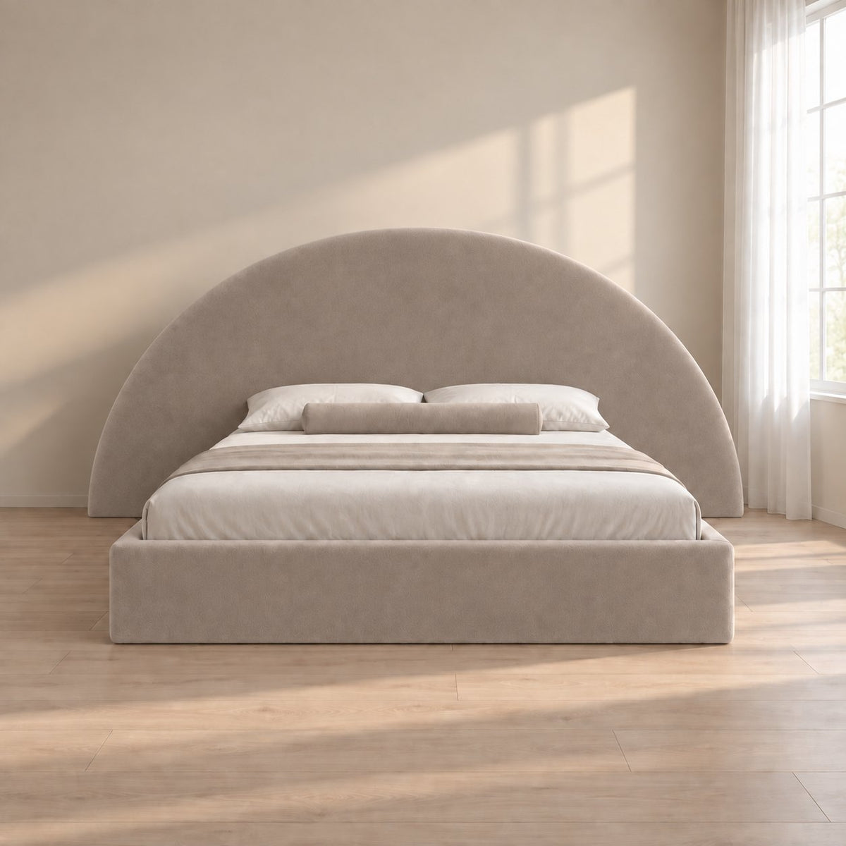 Gaeta bed in pebble, front view