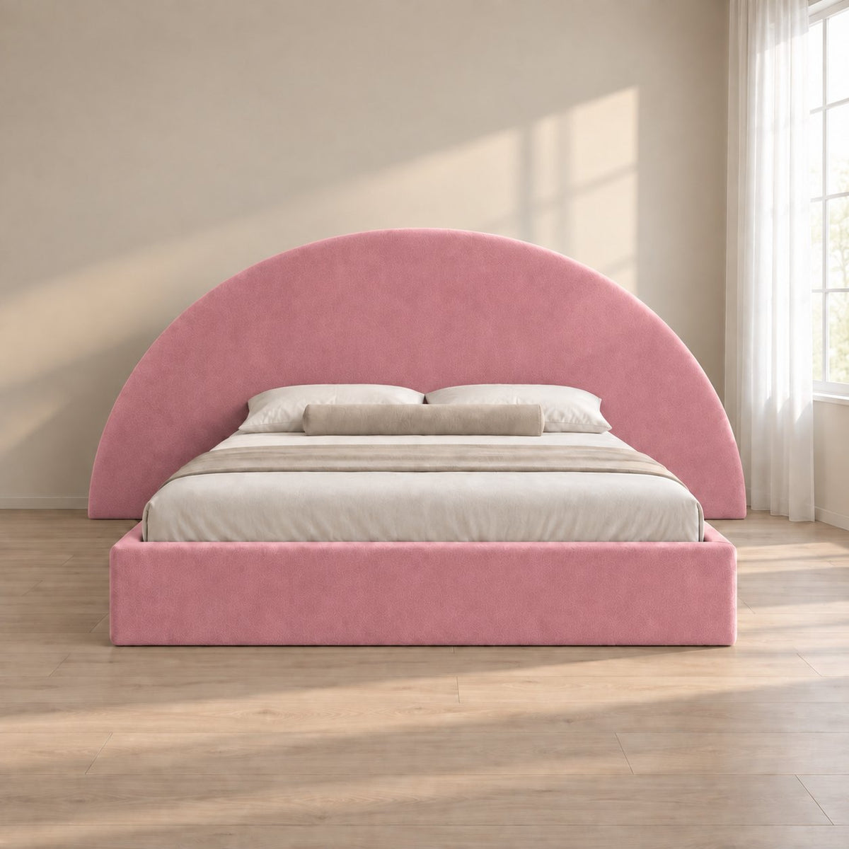 Gaeta bed in pink, front view