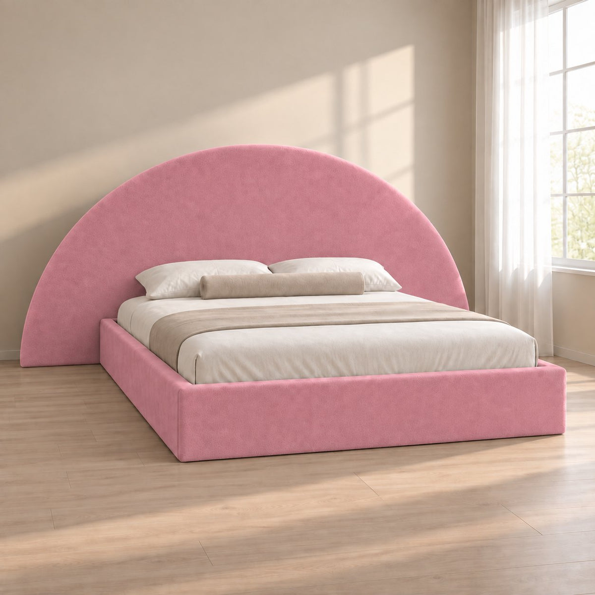 Gaeta bed in pink, side view