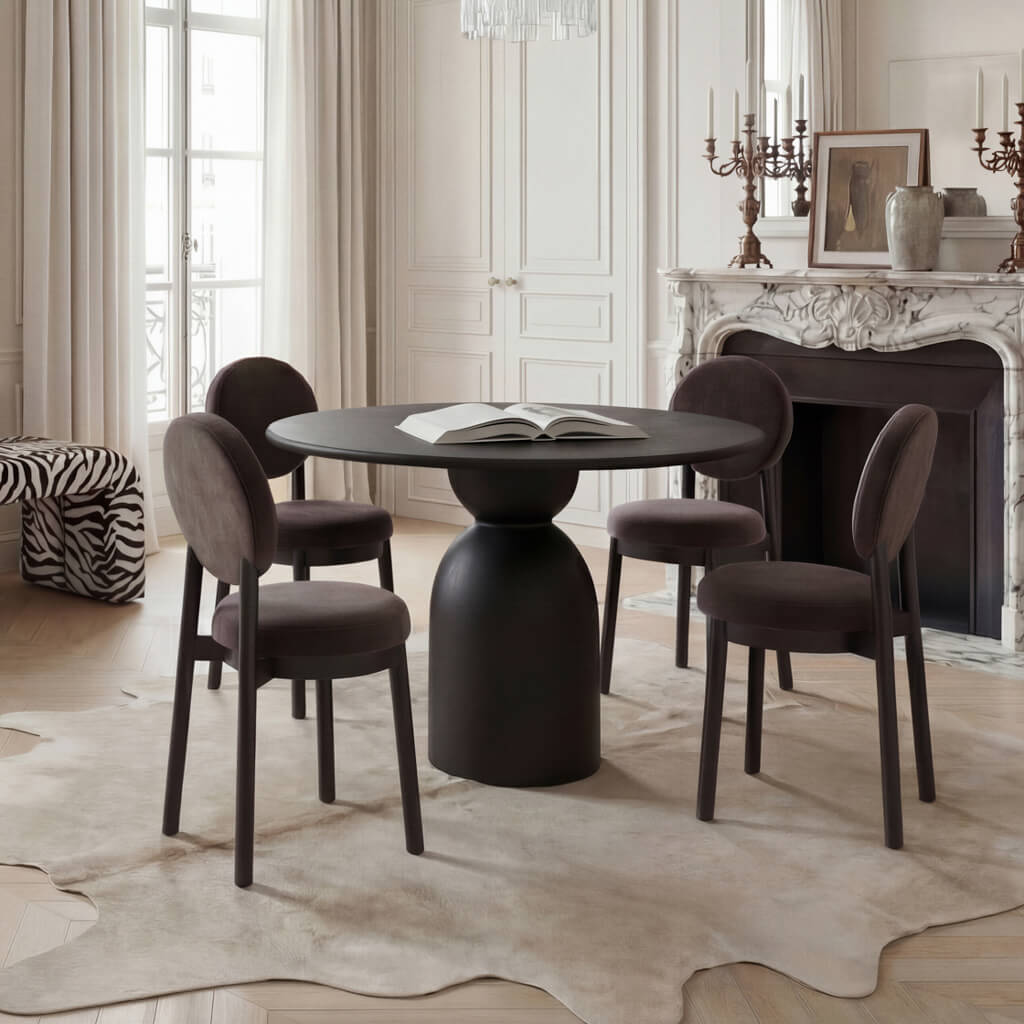 Gaia Black Dining Table – Contemporary Round Dining Table