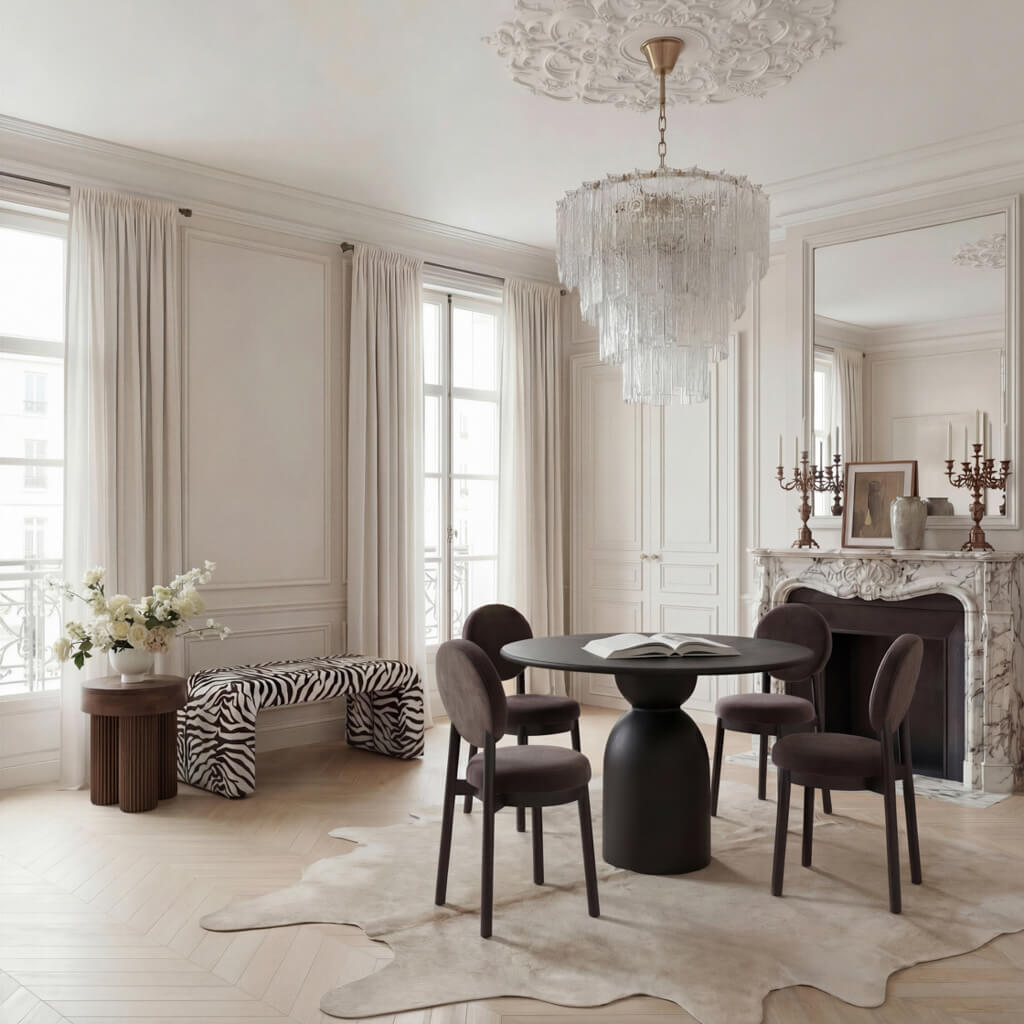 Gaia Black Dining Table – Contemporary Round Dining Table
