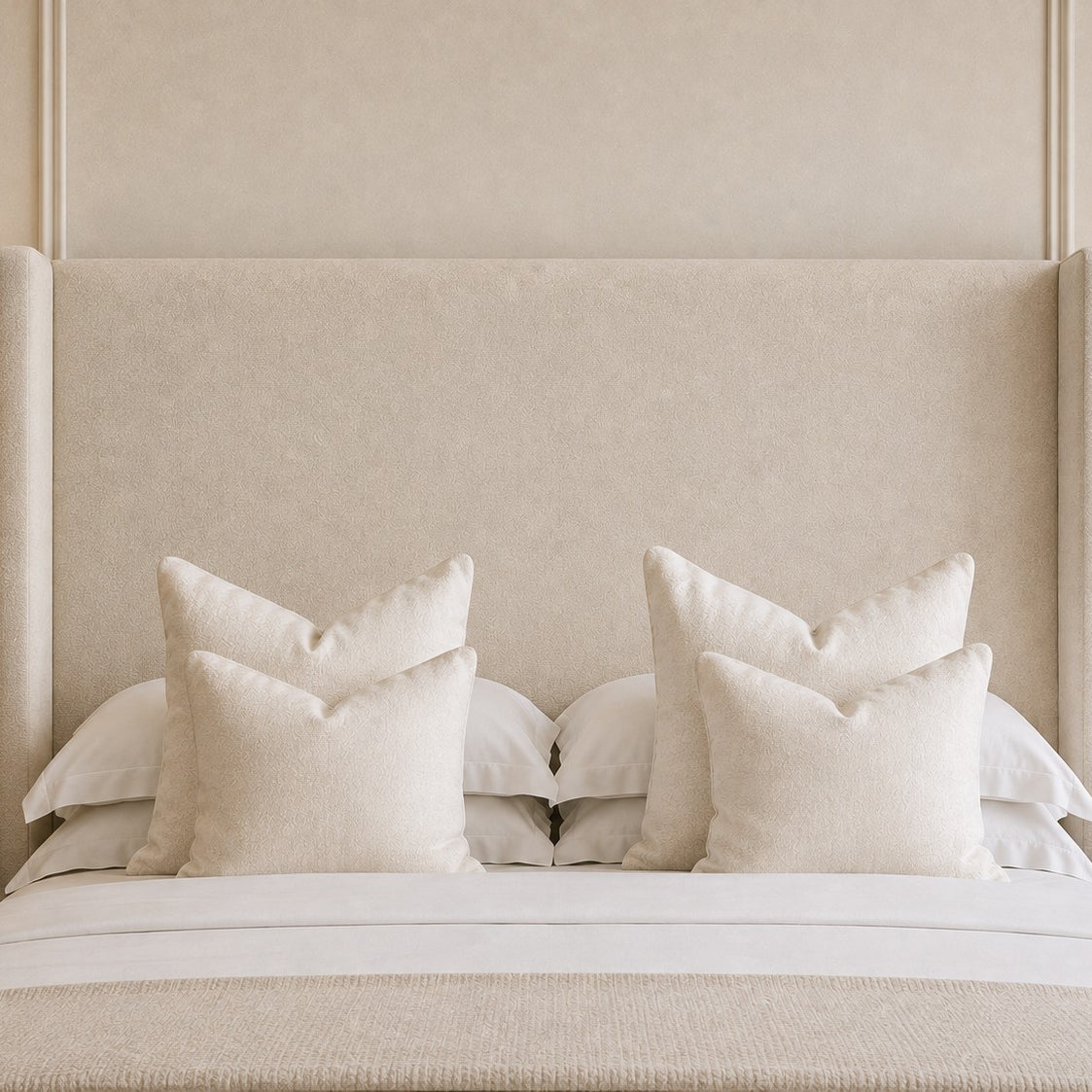 Garda Plain Winged Headboard Upholstered Bed Frame
