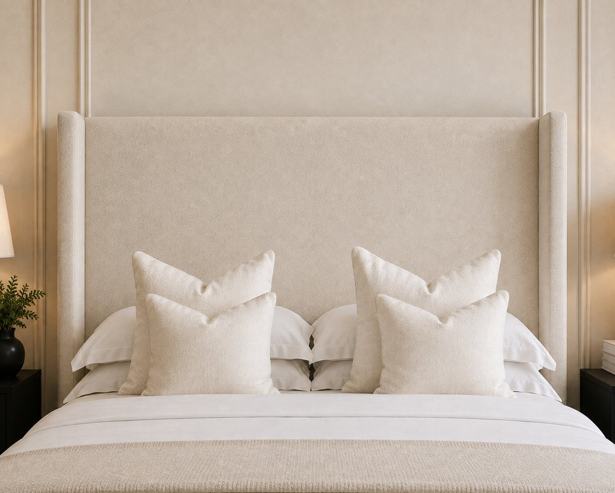 Garda Plain Winged Headboard Upholstered Bed Frame