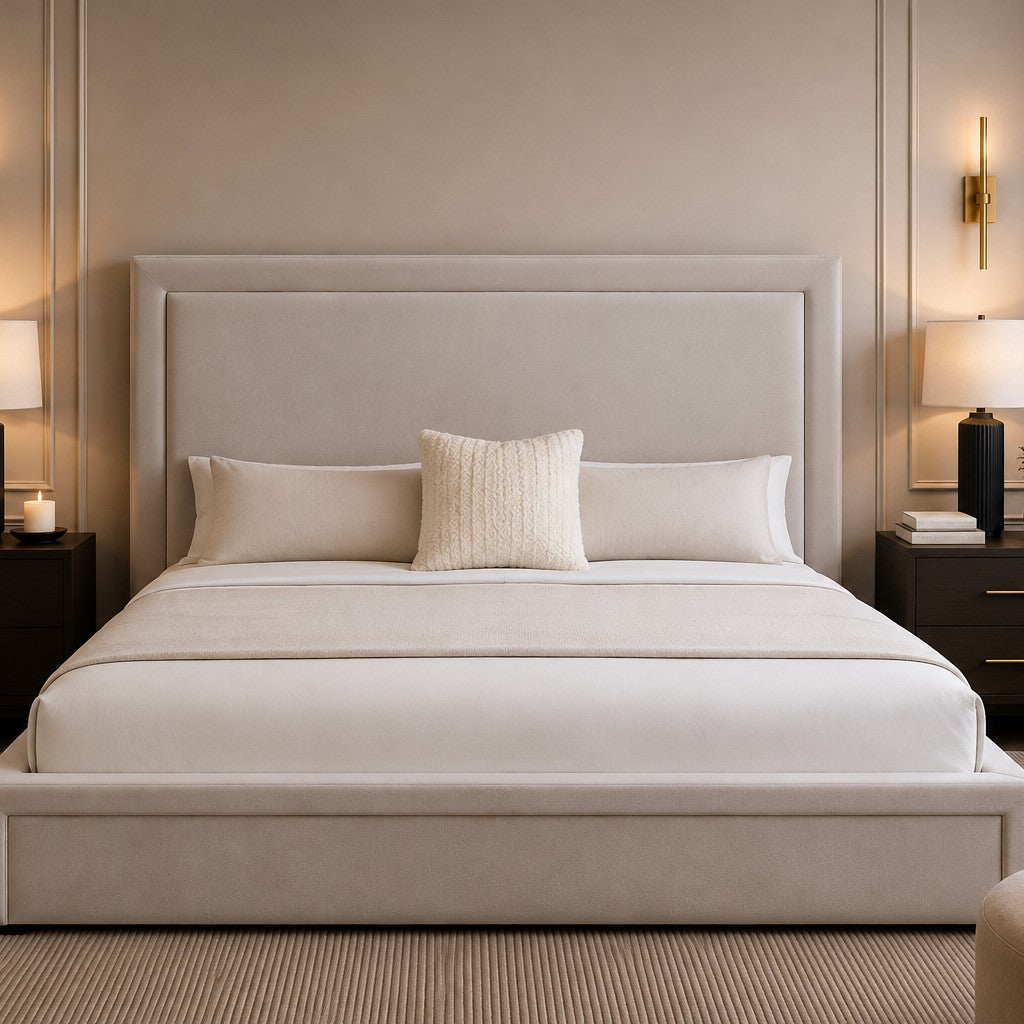 Genova Framed Border Headboard and Base Upholstered Bed Frame