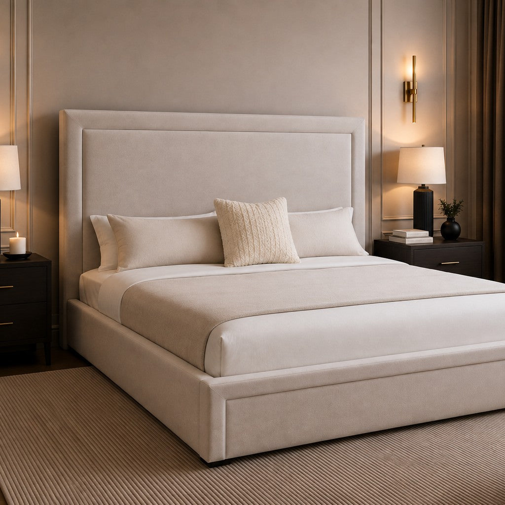 Genova Framed Border Headboard and Base Upholstered Bed Frame