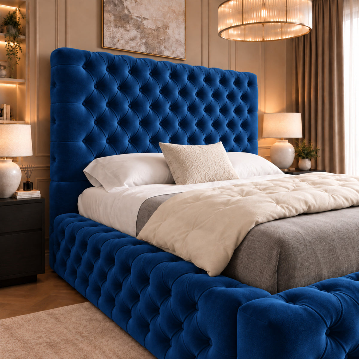 Grand Milan Pleated Upholstery Bed Frame