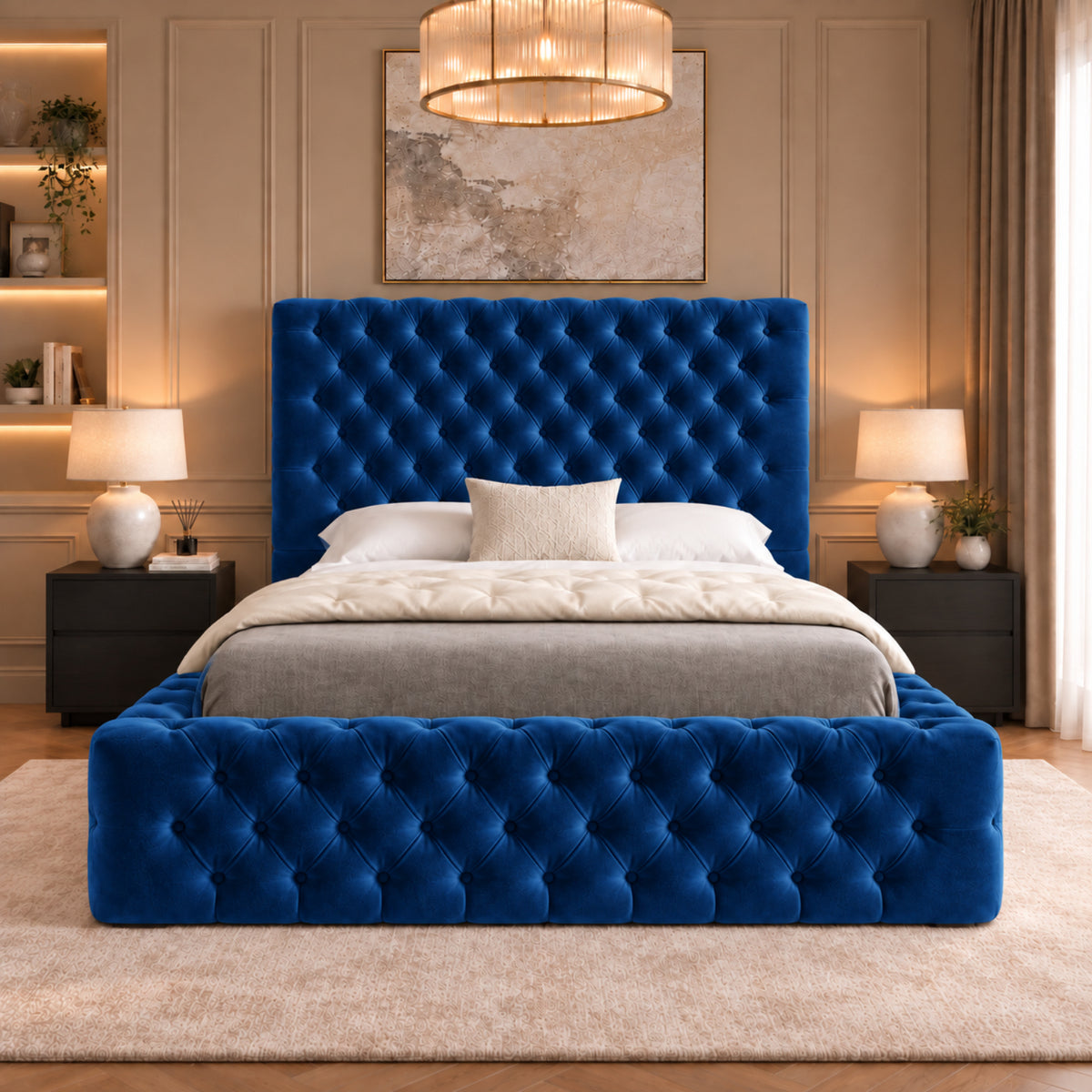 Grand Milan Pleated Upholstery Bed Frame