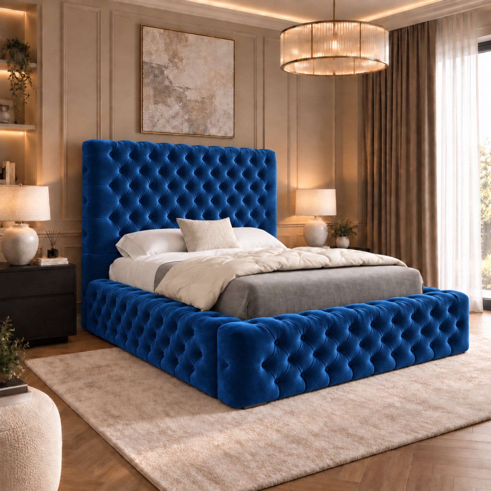 Grand Milan Pleated Upholstery Bed Frame