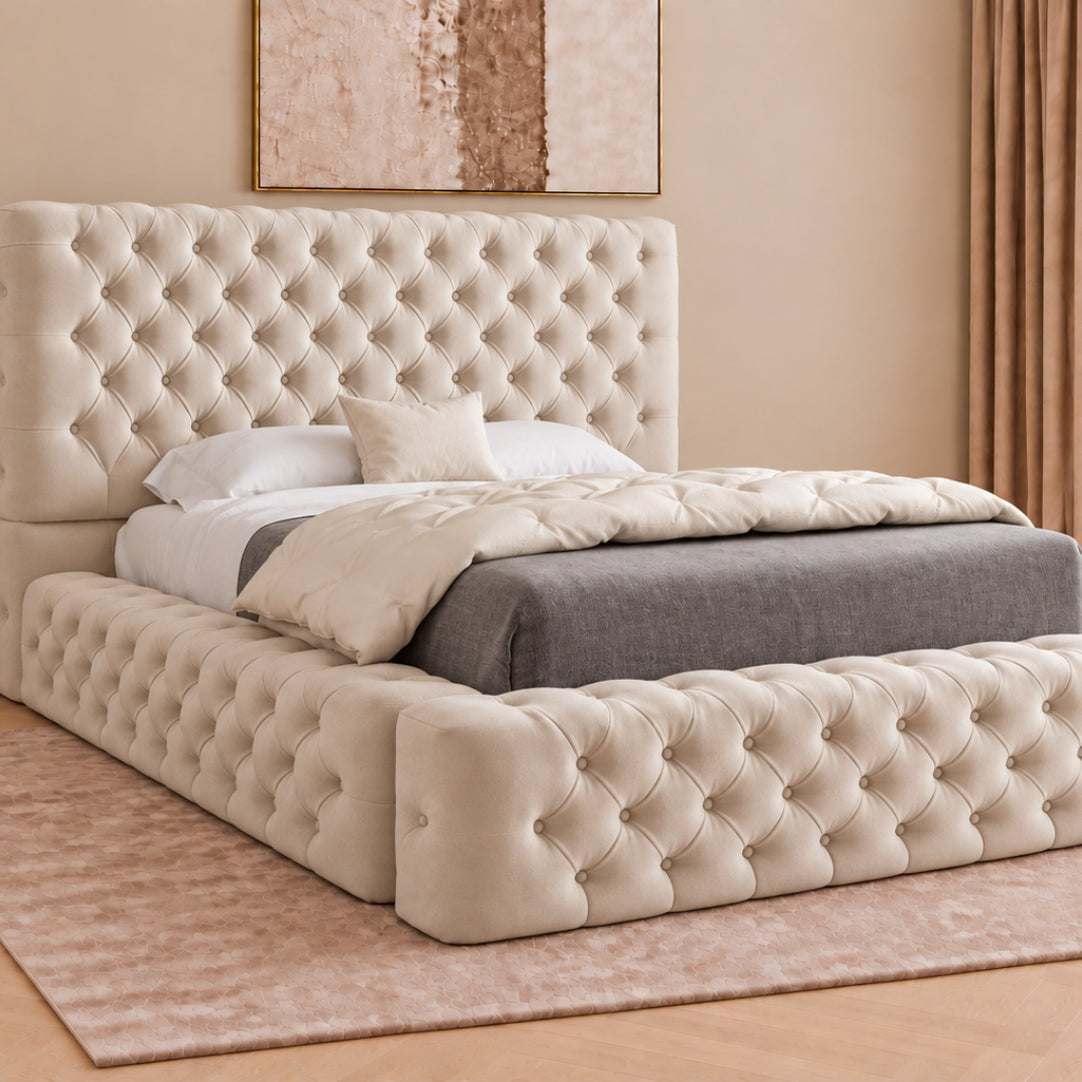 Grand Milan Pleated Upholstery Bed Frame