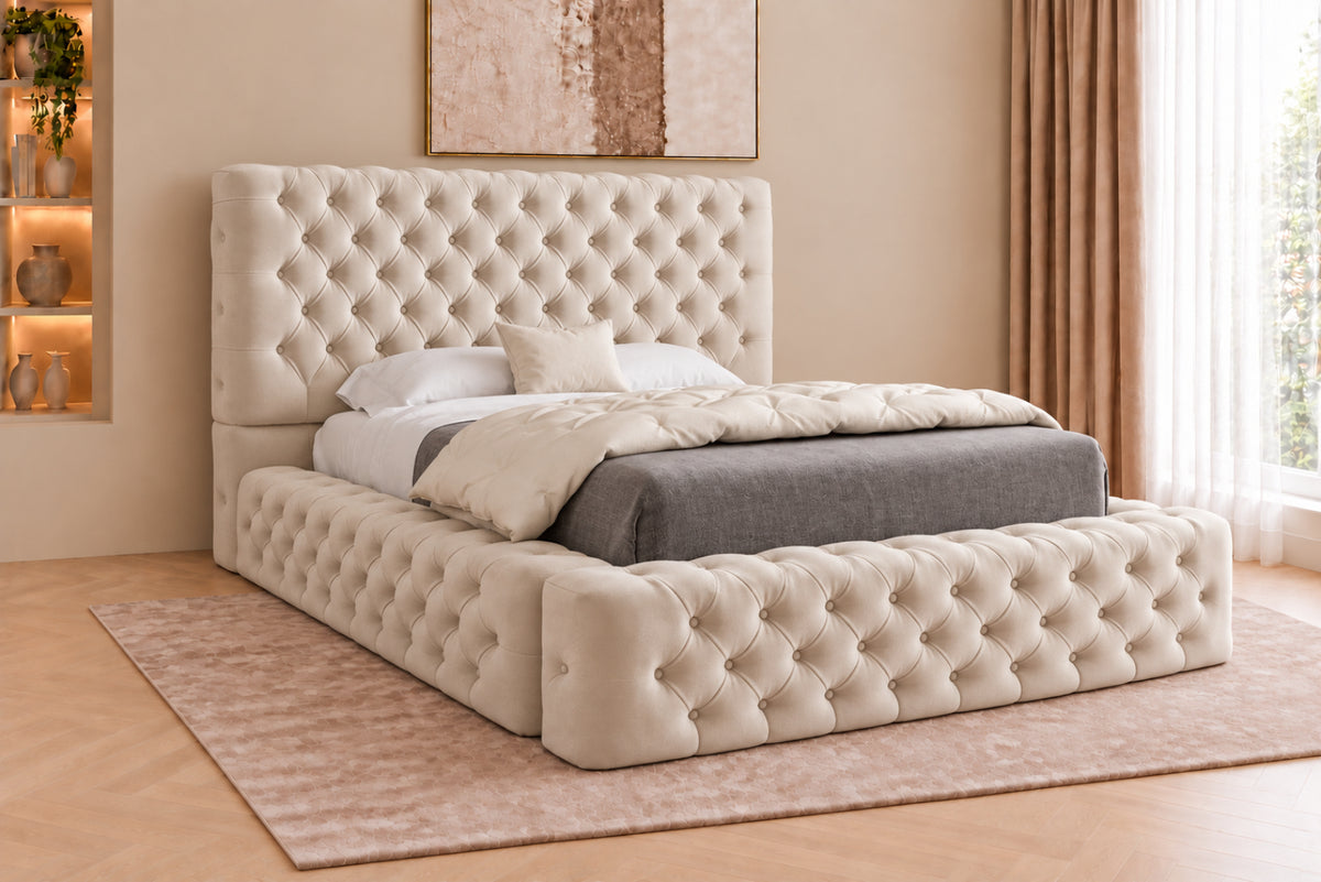 Grand Milan Pleated Upholstery Bed Frame